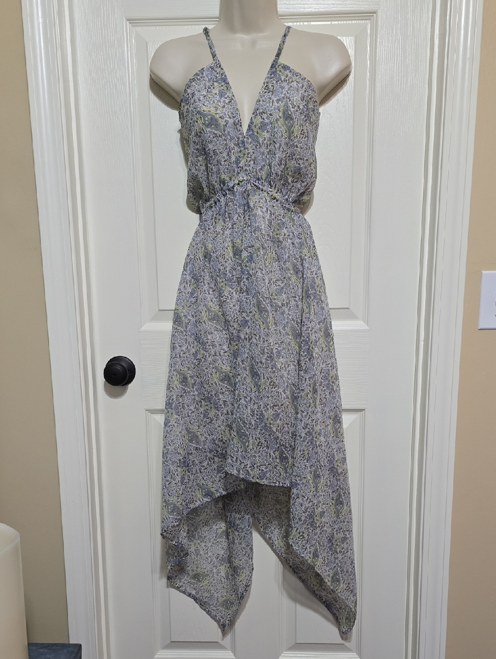 EARTHBOUND Floral High-Low Handkerchief Dress